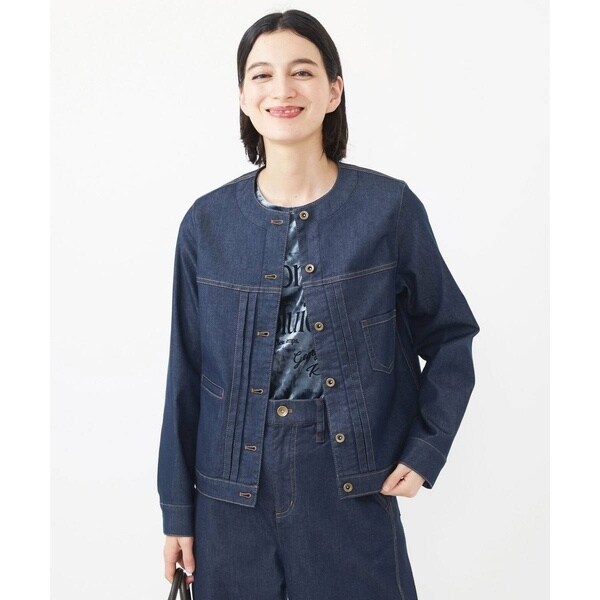 ジョルジュ・レッシュ（ES RECH）/ノーカラーデニムブルゾン ノーカラーデニムブルゾン | ジョルジュ・レッシュ(GEORGES RECH