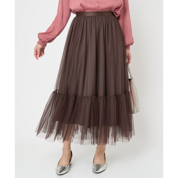 ✨極美品✨アンタイトル【1枚で着映える／洗える】ラメチュールスカート　M ✨極美品✨アンタイトル【1枚で着映える／洗える】ラメチュール