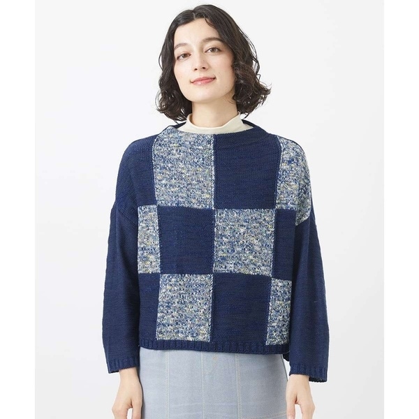 ジャンニ・ロ・ジュディチェ（GIANNI LO GIUDICE）/インターシャブロックチェックニット インターシャブロックチェックニット | ジャンニ・ロ・ジュディチェ