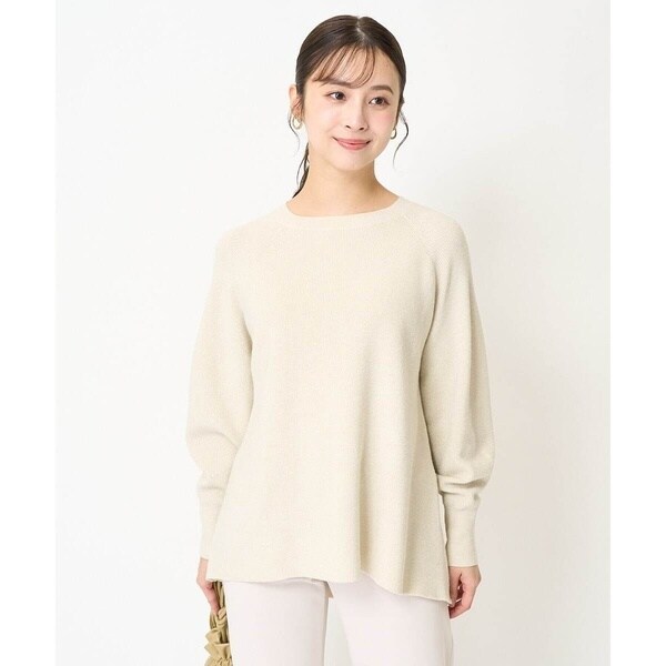 小さいサイズ】フレアーシルエットラメチュニック丈ニット/洗える | MK