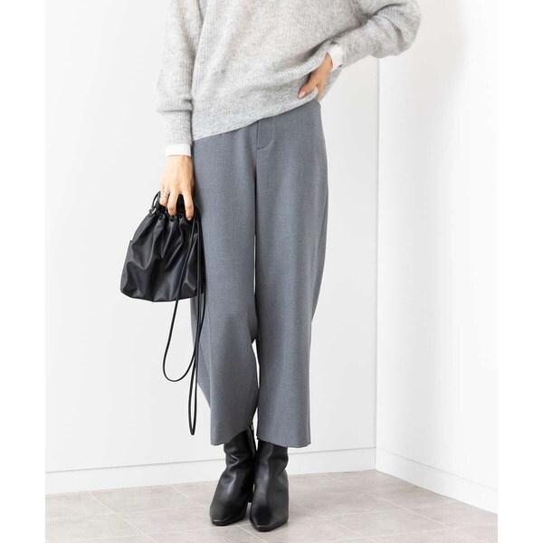 小さいサイズ/撥水】ストレッチタフタデザインワイドパンツ