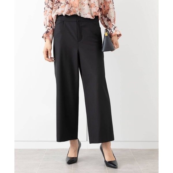 小さいサイズ/撥水】ストレッチタフタデザインワイドパンツ