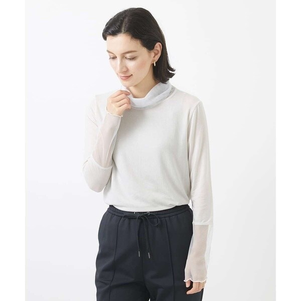 カシミヤ混チュールオフタートルカットソー | ジョルジュ・レッシュ