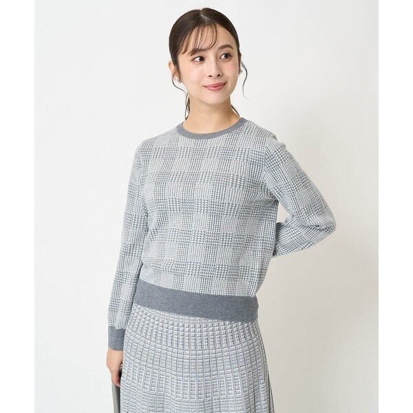 小さいサイズ】ペプラムオーガンジー切替えニット/洗える | MK