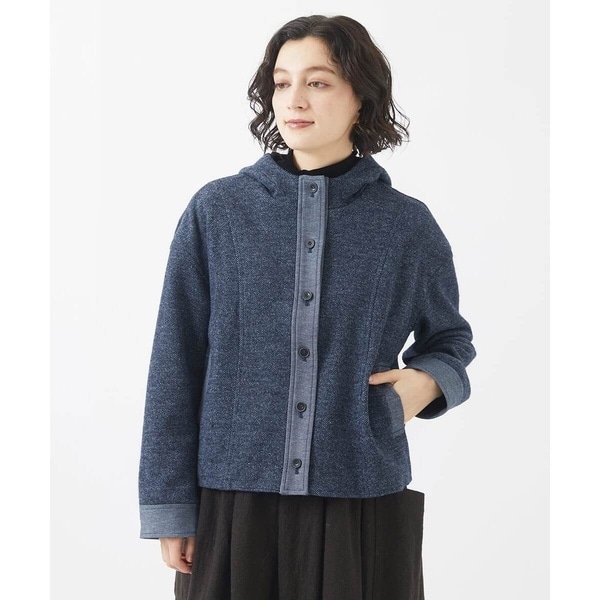 GIANNI LO GIUDICE 【洗える】シャーリングボタニカルジャケット セール】 【洗える・日本製】シャーリングボタニカルジャケット