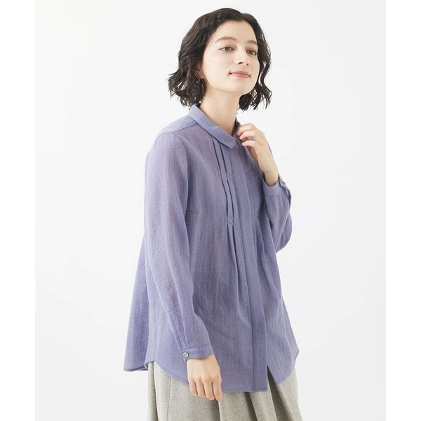 GIANNI LO GIUDICE / ジャンニ・ロ・ジュディチェ [洗える]塩縮ブロックチェックプルオーバーブラウス 洗える]塩縮ブロックチェックプルオーバーブラウス(ブラウス