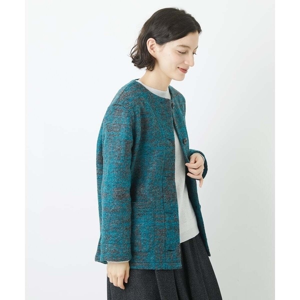 GIANNI LO GIUDICE 【洗える】シャーリングボタニカルジャケット セール】 【洗える・日本製】シャーリングボタニカルジャケット