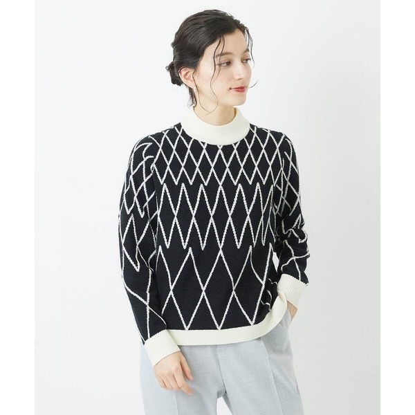 ジョルジュ・レッシュ（ES RECH）/ブークレダイヤジャガードハイネックニット ブークレダイヤジャガードハイネックニット | ジョルジュ・レッシュ