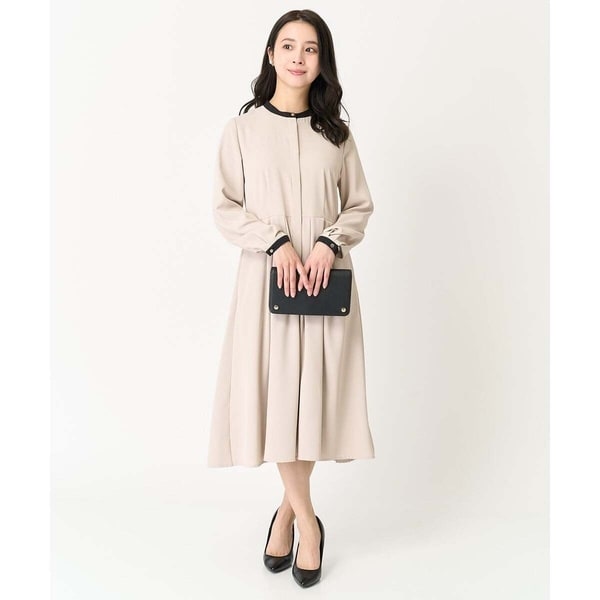 MK ミッシェルクラン（MK MICHEL  ）/【小さいサイズ】ダブルクロスウエストタックワンピース/洗える 小さいサイズ】ダブルクロスウエストタックワンピース/洗える | MK