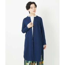 二重織ガーゼデニムロングブラウス