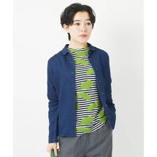 二重織ガーゼデニムブラウス