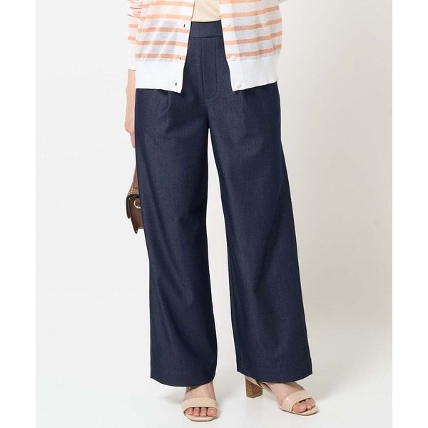 小さいサイズ】ハイライズタックワイドパンツ /洗濯機で洗える