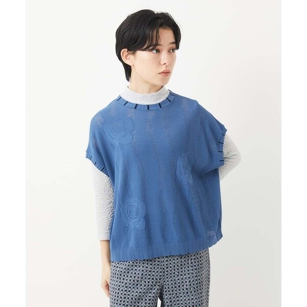 GIANNI LO GIUDICE / ジャンニ・ロ・ジュディチェ [洗える]アイレットフラワーニットベスト 洗える]アイレットフラワーニットベスト(ニット・セーター