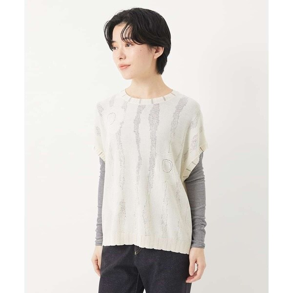 GIANNI LO GIUDICE / ジャンニ・ロ・ジュディチェ [洗える]アイレットフラワーニットベスト 洗える]アイレットフラワーニットベスト(ニット・セーター