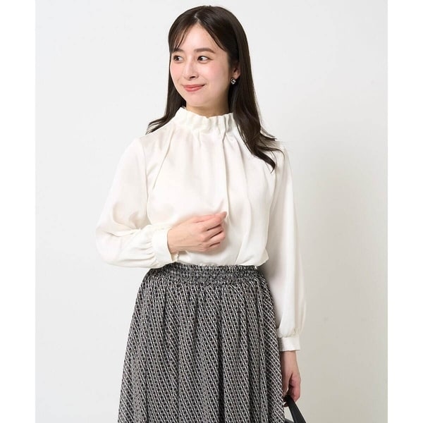小さいサイズ】フリンジカットジャガードブラウス/洗える | MK
