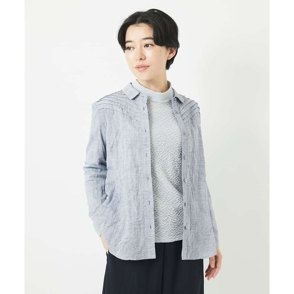 GIANNI LO GIUDICE / ジャンニ・ロ・ジュディチェ [洗える]二重織ガーゼデニムブラウス 洗える]二重織ガーゼデニムブラウス(ブラウス・シャツ) | GIANNI