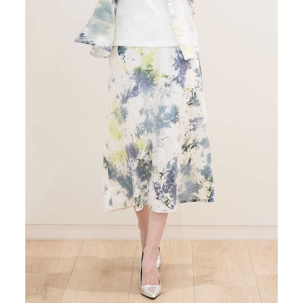 セットアップ対応・ドライタッチ]ラメシャンブレーチェックスカート