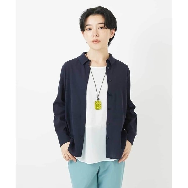 コットンボイルノーカラーデザインブラウス | ジャンニ・ロ・ジュディ