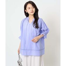 【小さいサイズ】シアーチュニックブラウス/洗える