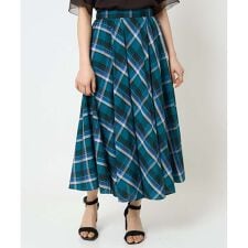 【小さいサイズ】チェック柄サーキュラースカート/洗える