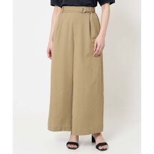 【小さいサイズ】ドライリネンライクワイドパンツ/洗える