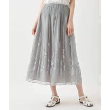 【小さいサイズ】ドットフラワーシャーリングスカート
