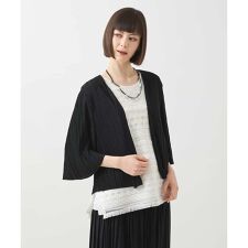 【小さいサイズ/接触冷感/セットアップ対応】ランダムプリーツショートカーディガン