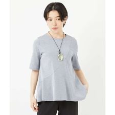 ピケストライプジャージーフレアカットソー