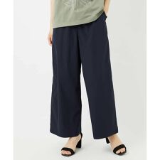 【小さいサイズ/撥水】ストレッチタフタデザインワイドパンツ