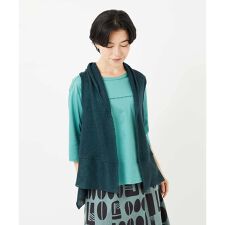 [人気デザイン/日本製]リネンニットジレ