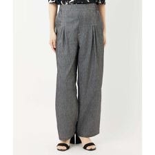 [日本製]デニムライクリネンワイドパンツ
