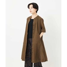 先染めボイルワッシャーワンピース