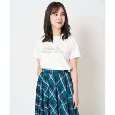 【小さいサイズ】配色デザインロゴTシャツ/接触冷感/洗える