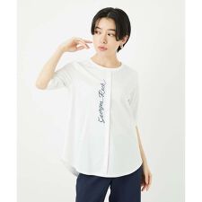 シルケット天竺ラウンドヘムロゴカットソー