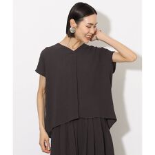 小さいサイズ]楊柳Vネックデザインブラウス(セットアップ対応)