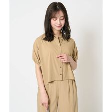 【小さいサイズ】スキッパーデザインブラウス/UVカット/接触冷感/洗える/セットアップ対応