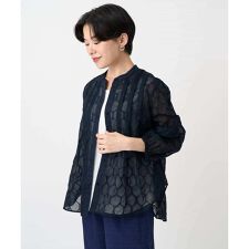 ヒロコビス(hirokobis)の【小さいサイズ】ドットシアータックロングシャツ