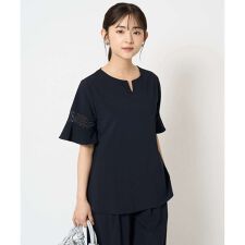 【小さいサイズ】フレアースリーブブラウス/UVカット/接触冷感/洗える/セットアップ対応