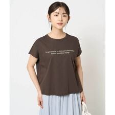 【小さいサイズ】フレンチスリーブロゴTシャツ/接触冷感/洗える