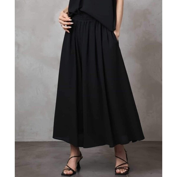 ミッシェルクラン（MICHEL ）/[ 小さいサイズ]楊柳ギャザーワイドパンツ(セットアップ対応) 小さいサイズ]楊柳ギャザーワイドパンツ(セットアップ対応