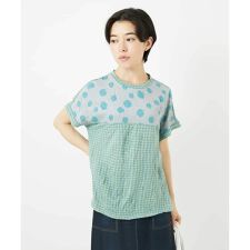 [日本製]麻混ドットワッシャージャガードカットソー