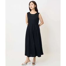 【小さいサイズ】ウエスト切り替えノースリーブワンピース/接触冷感/洗える