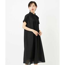 【小さいサイズ /洗濯機で洗える】ピンタックデザインシルエットワンピース