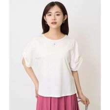 【小さいサイズ】タックスリーブポンチカットソー/接触冷感/洗える