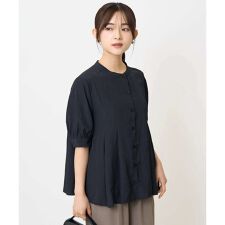 【小さいサイズ】五分袖チュニックブラウス/UVカット/接触冷感/洗える