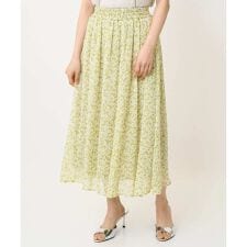 【小さいサイズ】小花柄シフォンスカート/丈の長さが選べる/洗える/セットアップ対応