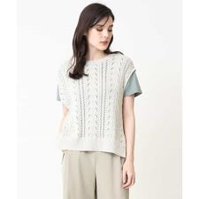 透かし編みニットベスト