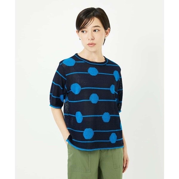 Leilian / レリアン フロント切替9分袖ニットプルオーバー フロント切替9分袖ニットプルオーバー | Leilian (Women