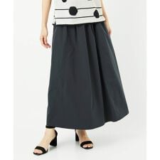 [撥水加工]タフタギャザーフレアスカート