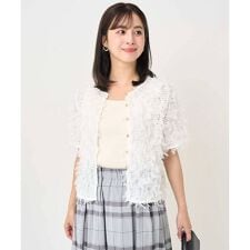 【小さいサイズ】釦デザインチュールトップス/前後2way/洗える